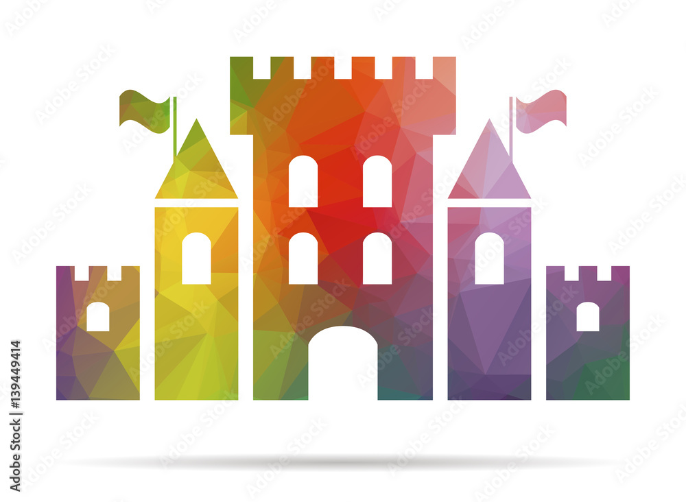 Obraz premium low poly fantasy castle