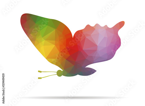 low poly fly butterfly
