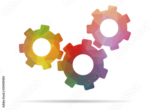 low poly gears
