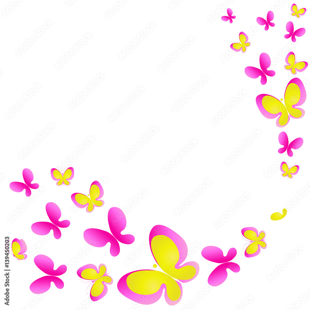 pink butterflies,watercolor, isolated on a white pink butterflies,watercolor, isolated on a white