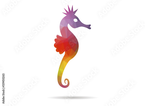 low poly seahorse