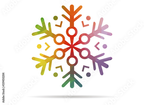 low poly snowflake abstract