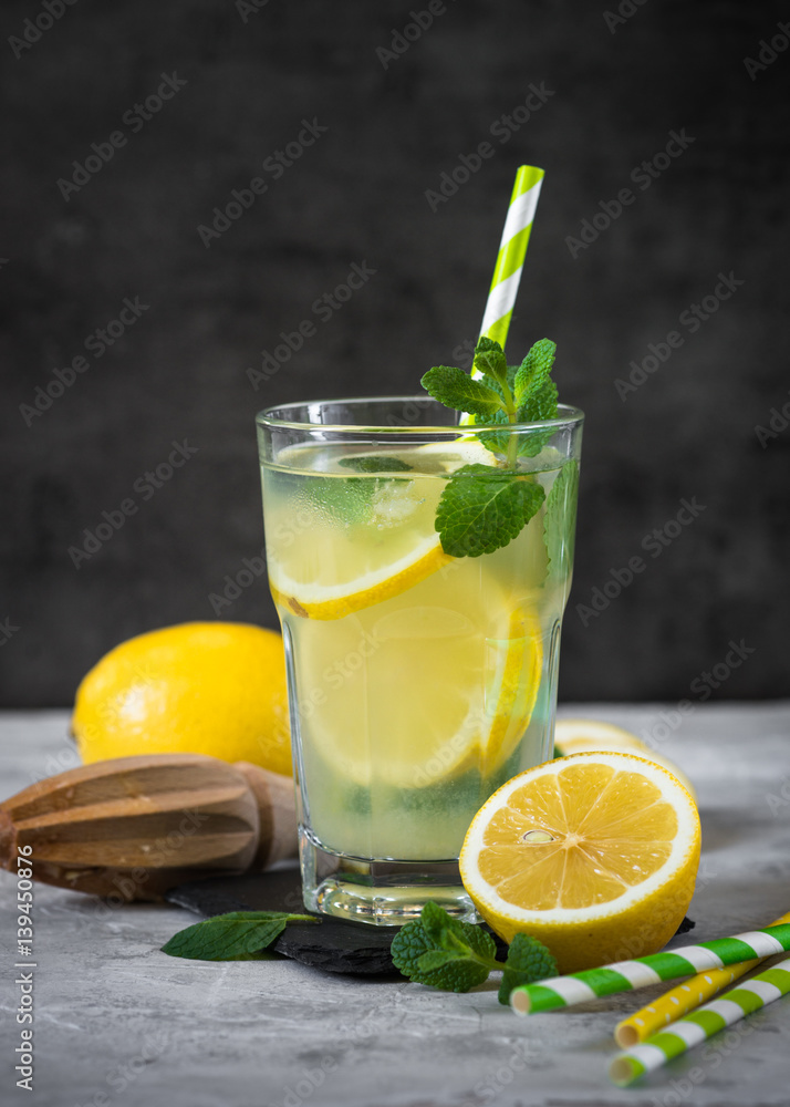 Lemonade Traditional Summer drink. Citrus infused water Lemonade Traditional Summer drink. Citrus infused water
