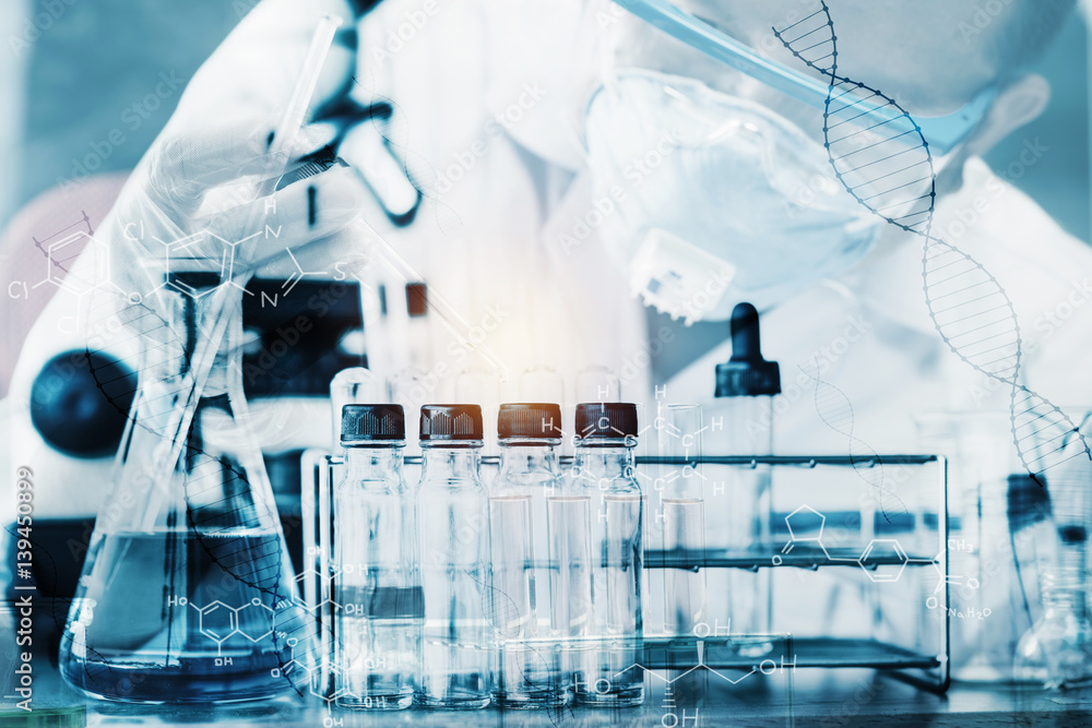 scientist with equipment and science experiments ,Laboratory glassware containing chemical liquid, science research,science background scientist with equipment and science experiments ,Laboratory glassware containing chemical liquid, science research,science background