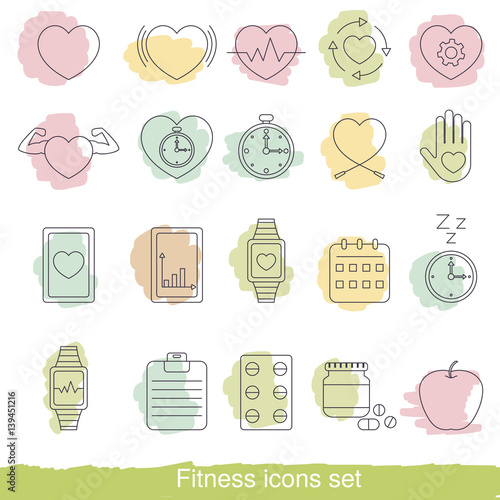 Fitness icons set