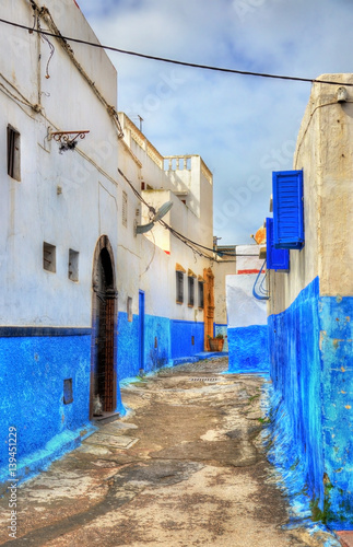 Famous blue and white houses in Kasbah of the Udayas - Rabat, Morocco © Leonid Andronov