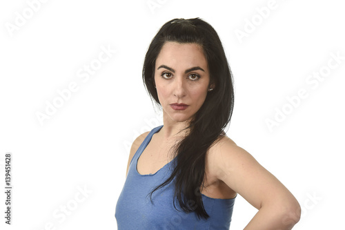 attractive and angry woman looking serious and upset annoyed and dissatisfied
