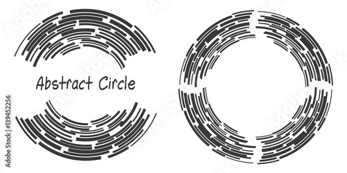 Abstract background logo circles with lines, geometric shapes, vector illustration