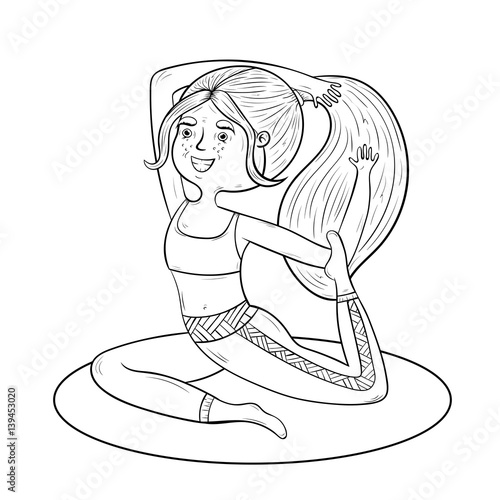 Beautiful sporty fit girl yogi practices. yoga asana