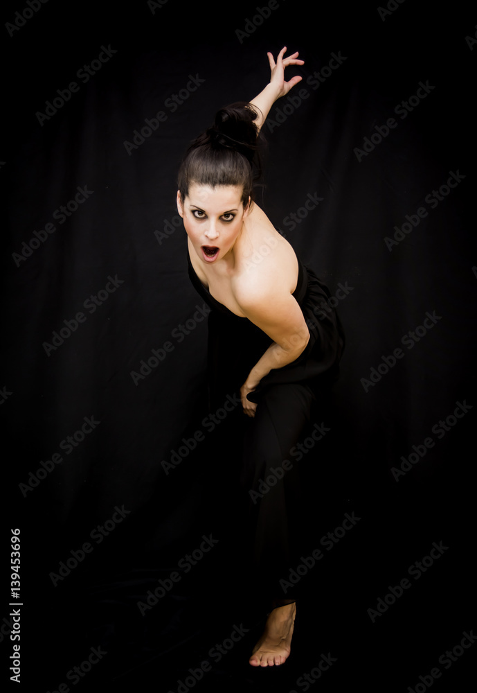 Beauty Woman Portrait over black Background Beauty Woman Portrait over black Background
