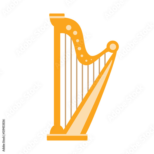 Harp, Part Of Musical Instruments Set Of Realistic Cartoon Vector Isolated Illustrations