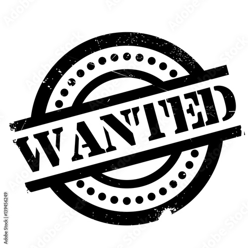 Wanted rubber stamp. Grunge design with dust scratches. Effects can be easily removed for a clean, crisp look. Color is easily changed.