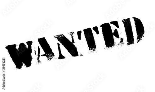 Wanted rubber stamp. Grunge design with dust scratches. Effects can be easily removed for a clean, crisp look. Color is easily changed.