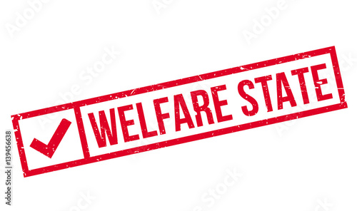 Welfare State rubber stamp. Grunge design with dust scratches. Effects can be easily removed for a clean, crisp look. Color is easily changed.