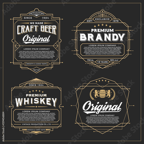 Vintage frame design for labels, banner, sticker and other design. Suitable for whiskey, beer and premium product.