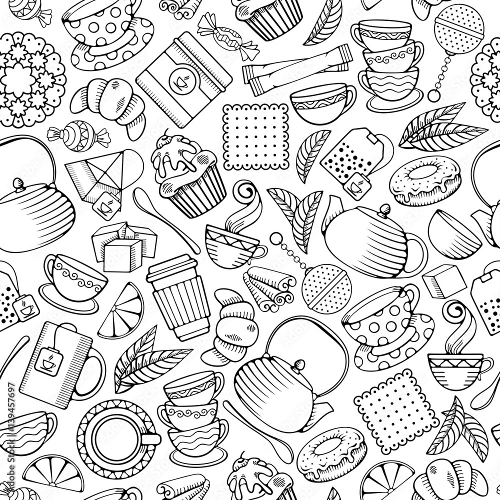 Tea seamless pattern Tea seamless pattern