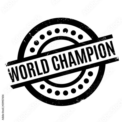 World Champion rubber stamp. Grunge design with dust scratches. Effects can be easily removed for a clean, crisp look. Color is easily changed.