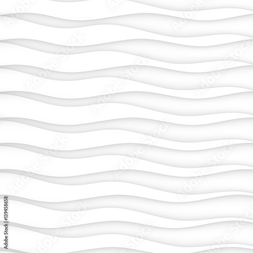 abstract pattern seamless. white texture. wave wavy modern geometric white background. interior design wall 3d vector illustration