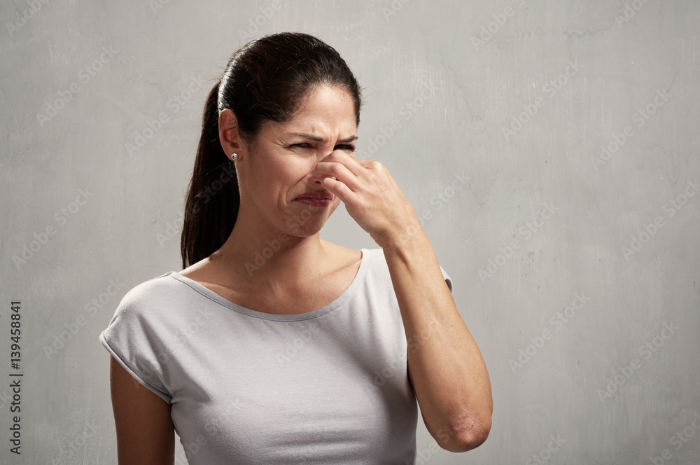 Girl disgusted face expression Stock Photo | Adobe Stock