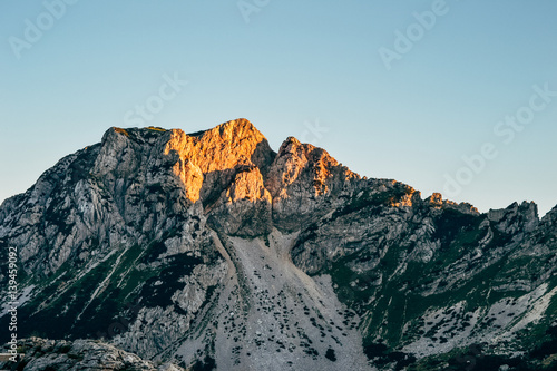 Sunset over Durmitor rocky mountains in Monenegro