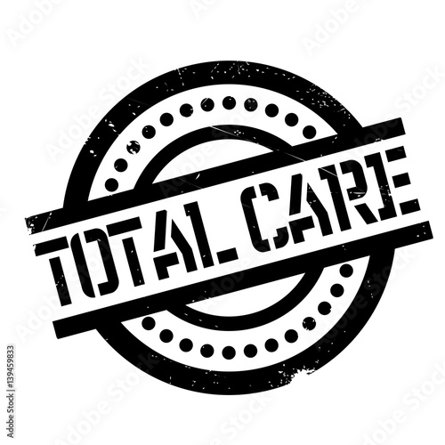 Total Care rubber stamp. Grunge design with dust scratches. Effects can be easily removed for a clean, crisp look. Color is easily changed.
