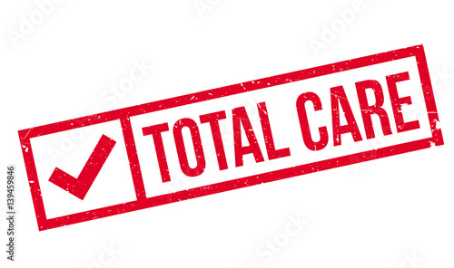Total Care rubber stamp. Grunge design with dust scratches. Effects can be easily removed for a clean, crisp look. Color is easily changed.