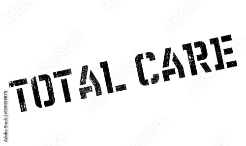 Total Care rubber stamp. Grunge design with dust scratches. Effects can be easily removed for a clean, crisp look. Color is easily changed.