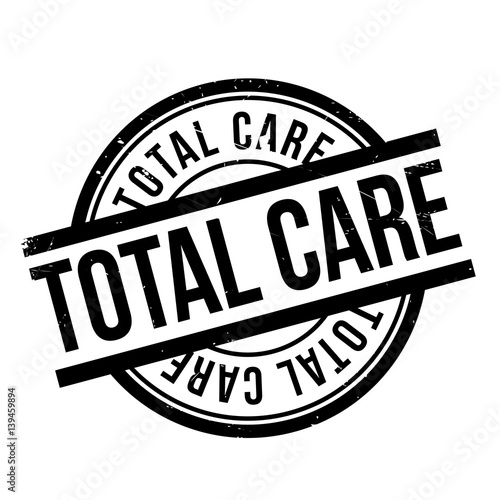 Total Care rubber stamp. Grunge design with dust scratches. Effects can be easily removed for a clean, crisp look. Color is easily changed.