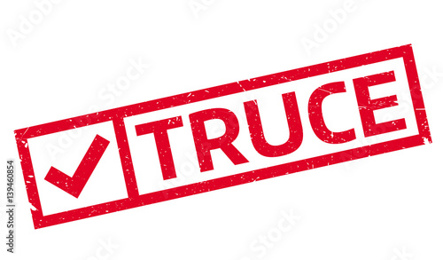 Truce rubber stamp. Grunge design with dust scratches. Effects can be easily removed for a clean, crisp look. Color is easily changed.