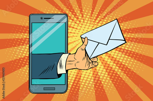 You email or a message in smartphone