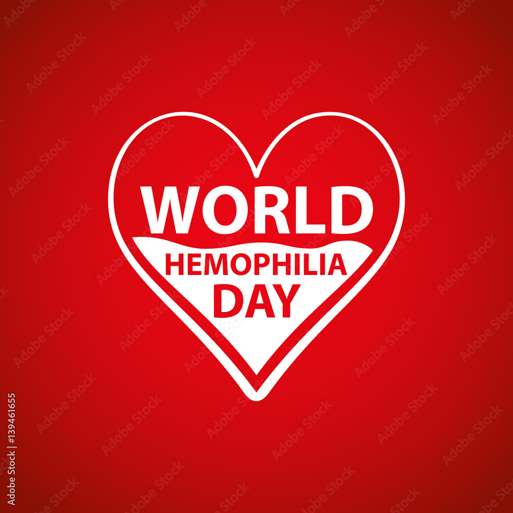 World hemophilia day concept. Heart makes drop counter transfusion. Vector illustration EPS 10.