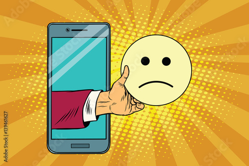 sadness resentment emoji emoticons in smartphone