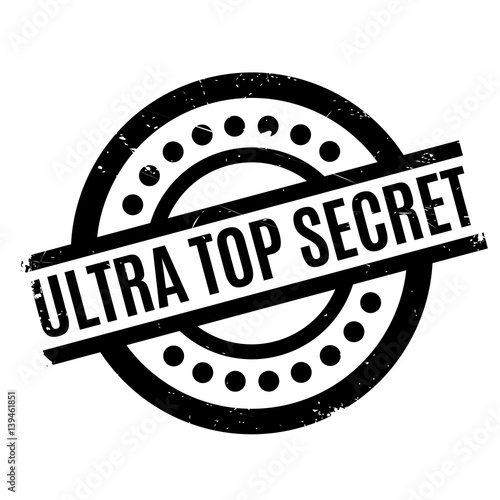 Ultra Top Secret rubber stamp. Grunge design with dust scratches. Effects can be easily removed for a clean, crisp look. Color is easily changed.