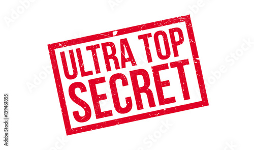 Ultra Top Secret rubber stamp. Grunge design with dust scratches. Effects can be easily removed for a clean, crisp look. Color is easily changed.