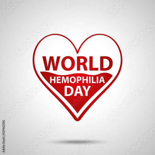 World hemophilia day concept. Heart makes drop counter transfusion. Vector illustration EPS 10.