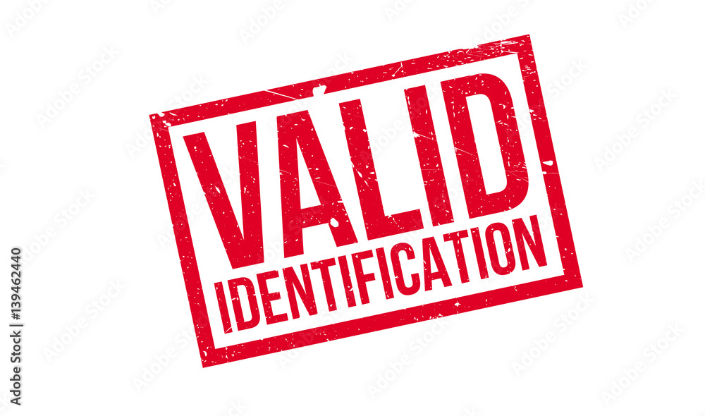 Valid Identification rubber stamp. Grunge design with dust scratches. Effects can be easily removed for a clean, crisp look. Color is easily changed. Valid Identification rubber stamp. Grunge design with dust scratches. Effects can be easily removed for a clean, crisp look. Color is easily changed.