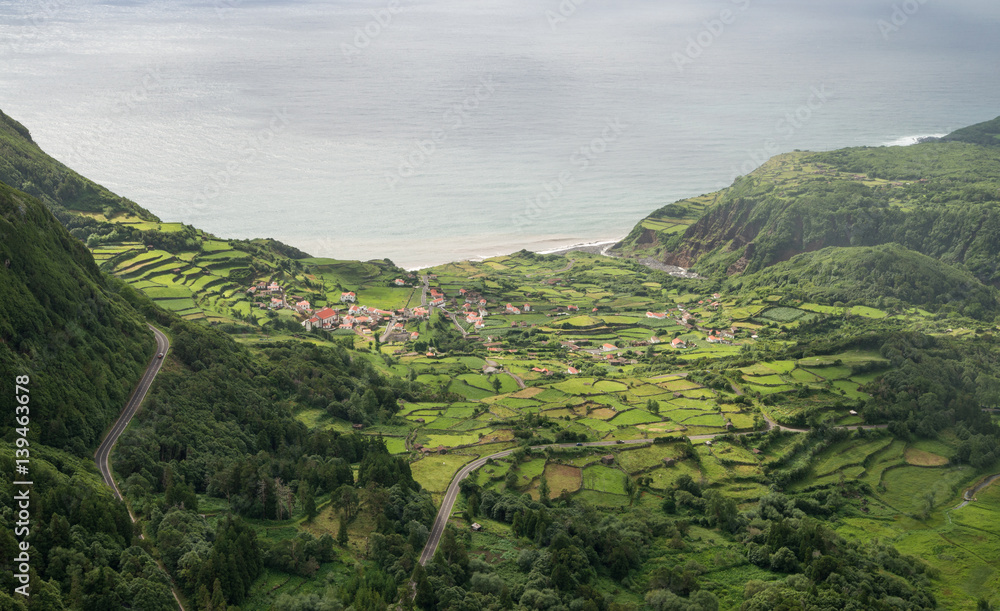Beautiful and scenic landscape of Azores islands in Portugal