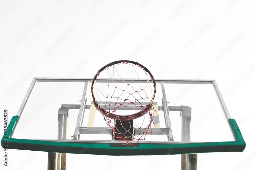 Naklejka premium Basketball hoop in the arena