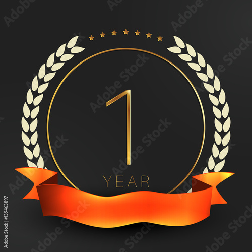 One year anniversary celebration logotype. 1st anniversary logo collection.