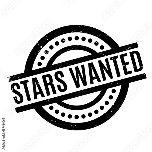 Stars Wanted rubber stamp. Grunge design with dust scratches. Effects can be easily removed for a clean, crisp look. Color is easily changed.