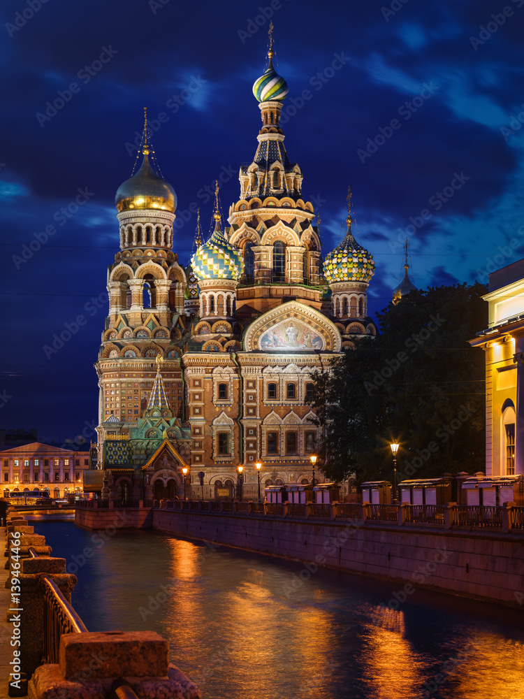 view on Church of the Savior on Blood, Saint-Petersburg, Russia