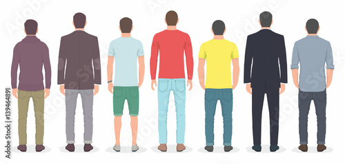 Group of men from back