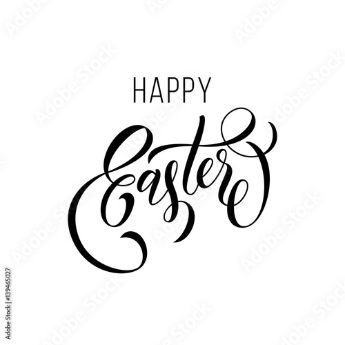 Happy Easter greeting paschal text calligraphy