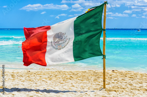 Mexican Flag on the Beach