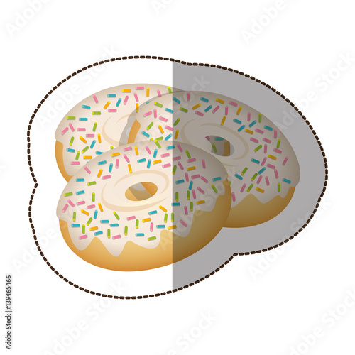 donut with colored sparks icon, vector illustraction design