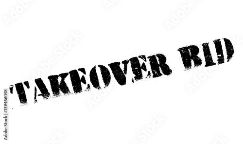 Takeover Bid rubber stamp. Grunge design with dust scratches. Effects can be easily removed for a clean, crisp look. Color is easily changed.