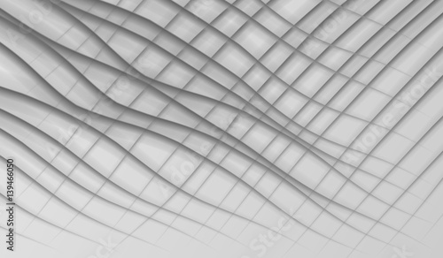 Abstract 3d geometric background. White seamless texture with shadow. Simple clean white background texture. 3D Vector interior wall panel pattern.