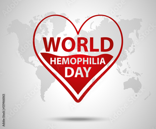 World hemophilia day concept. Heart makes drop counter transfusion. Vector illustration EPS 10.