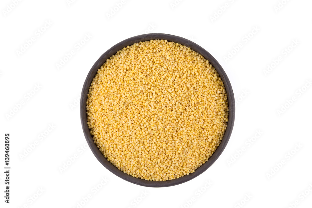 Dry millet isolated on white Dry millet isolated on white