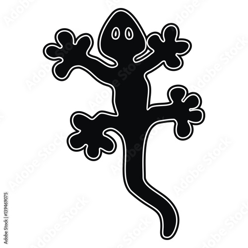 Salamander, black vector icon